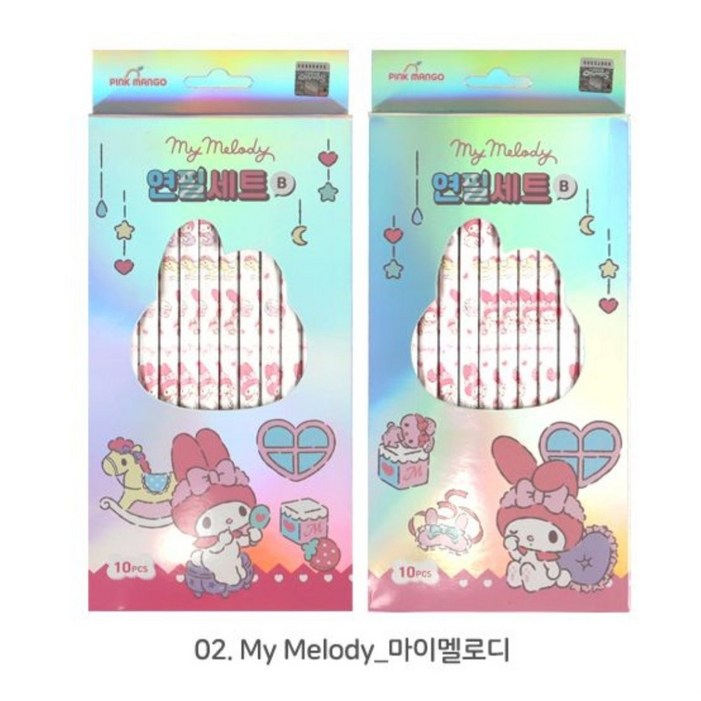산리오 캐릭터 연필 10개세트 시나모롤,쿠로미,마이멜로디
