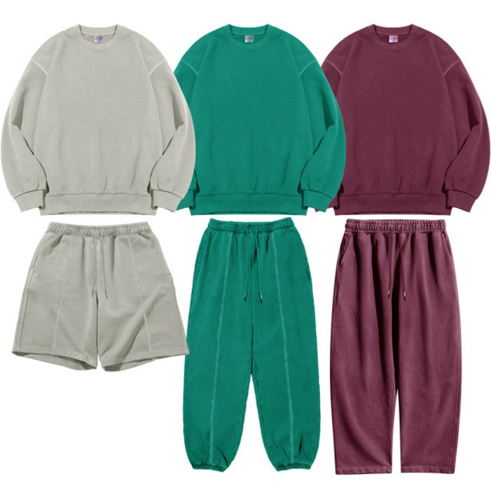 맨하탄브리즈 사계절 남녀공용 피그먼트 7컬러 맨투맨 트레이닝 셋업 3종