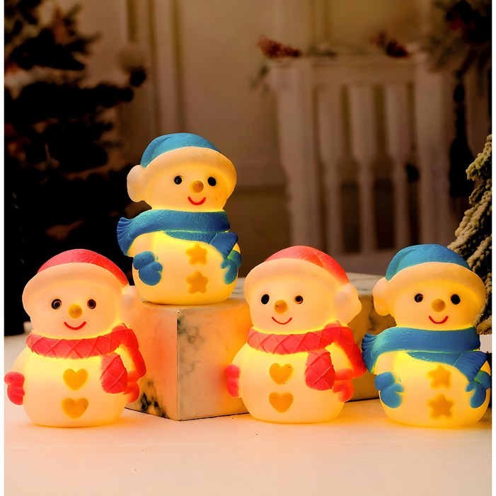 Malikay. 크리스마스 눈사람 LED 무드등조명 4세트 인테리어 소품 RFSWD1