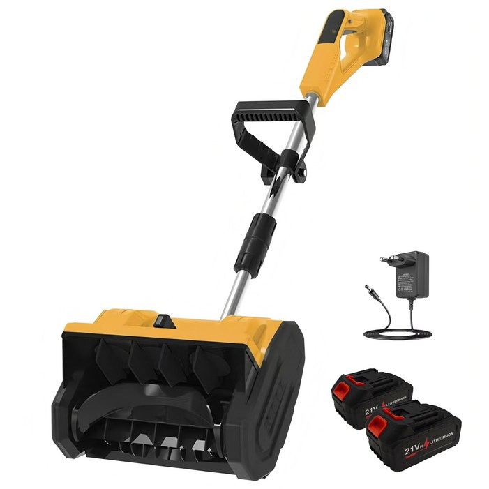 국내발송 VoltMate 21V 무선 충전식 고성능 리튬 배터리 제설기 다기능 소형 제설기 모래 제거기 접이식 휴대용 제설기 4.0Ah 듀얼 배터리 세트