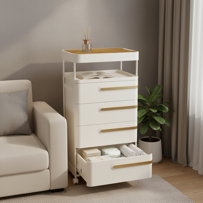 리빙코아 이동식 수납 서랍 트롤리 정리함