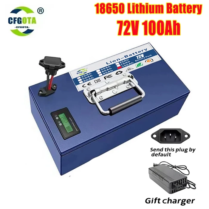 공기 빠른 운송, 72V100AH, 24시간 이내에 보내기, 18650 리튬 배터리, 팩, 3000W 미만 모터에 적합