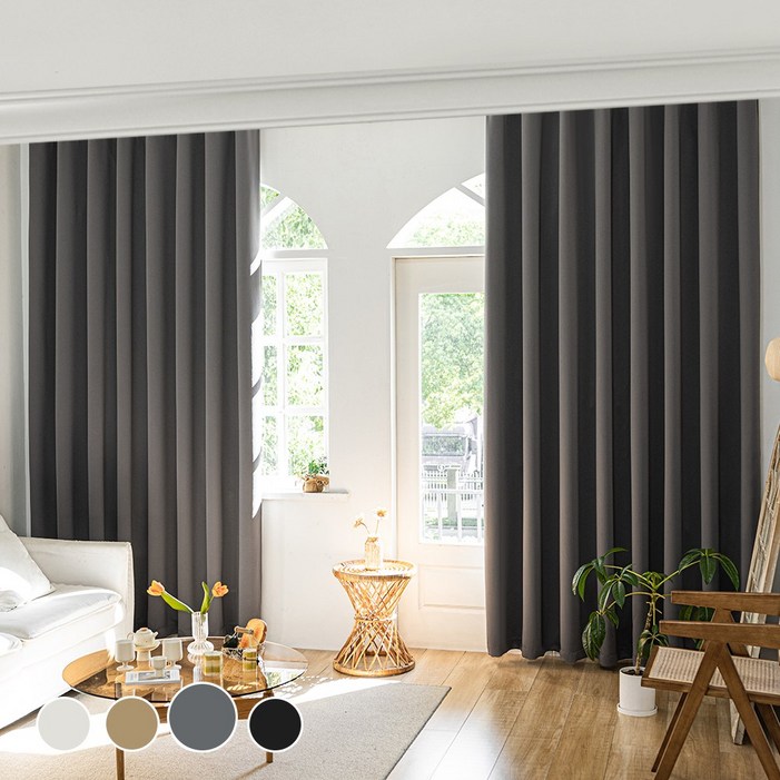 11 HOMEY NEST 빛차단 3중직 단열 방풍 암막커튼 거실 커텐 핀형 레일형