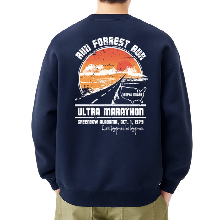 JBOOM 프린트 맨투맨 티셔츠 긴팔 남자 커플티