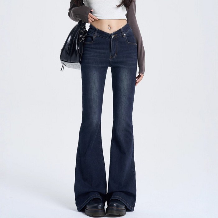 lofei 여성 데일리 데님 부츠컷 팬츠 KZ15