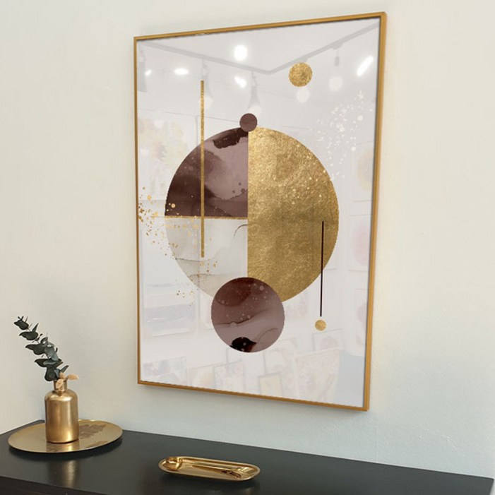앙리아트 부를 상징하는 황금 추상화 풍수에 좋은 개업 집들이 선물 카페 오피스텔 인테리어 액자