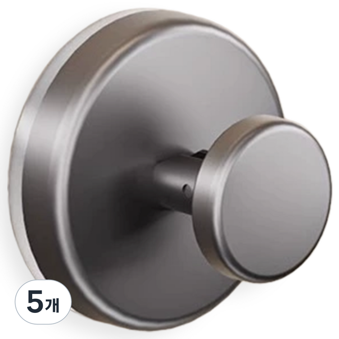 내집클로버 흡착식 다용도 착붙 걸이, 5개, 그레이