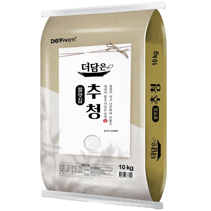 더담은 경기미 추청 아끼바레 쌀 특등급, 10kg, 1개 더담은 경기미 추청 아끼바레 쌀 특등급, 10kg, 1개