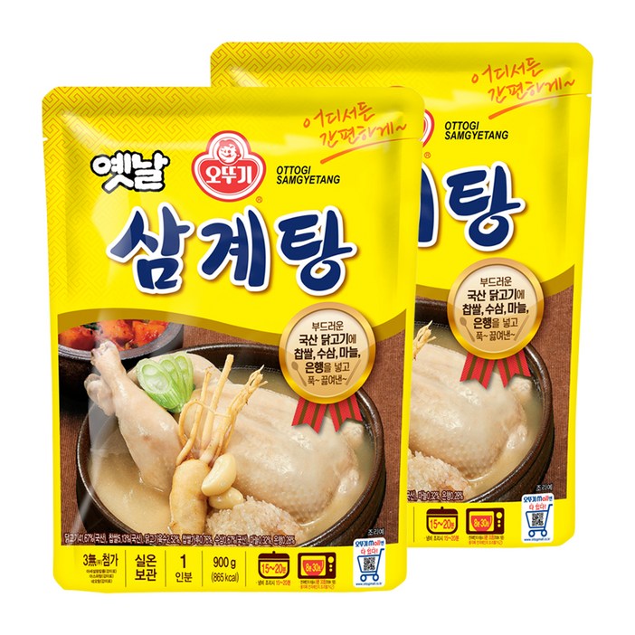 오뚜기 옛날 삼계탕, 900g, 2개 오뚜기 옛날 삼계탕, 900g, 2개