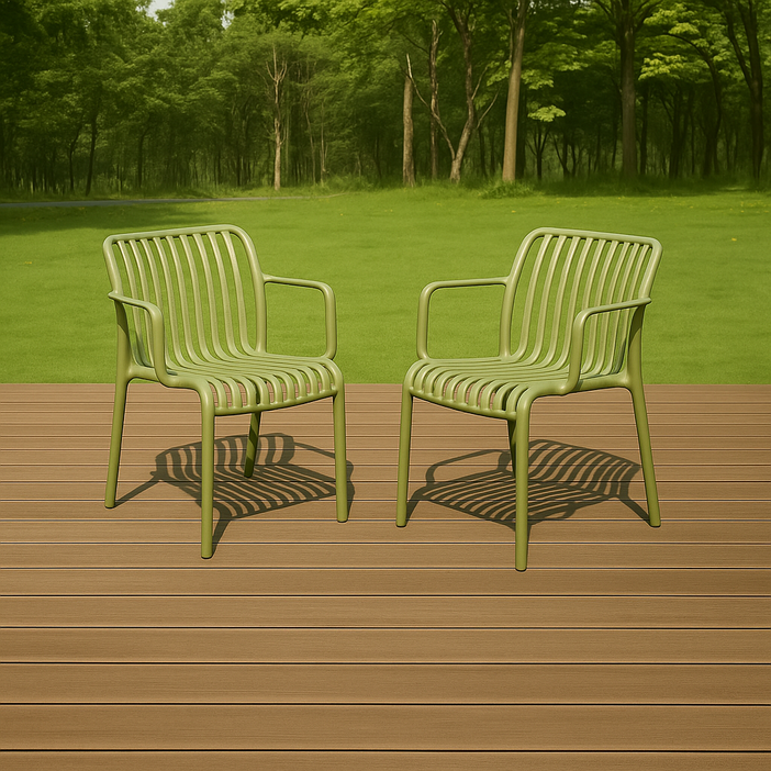 하비티 아웃도어 카페 테라스 야외 의자 2P, 딥그린, 1개