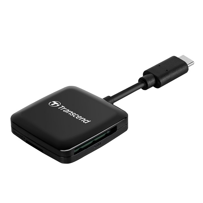 트랜센드 USB 3.2 Gen 1 C타입 카드리더기, TSRDC3, 블랙