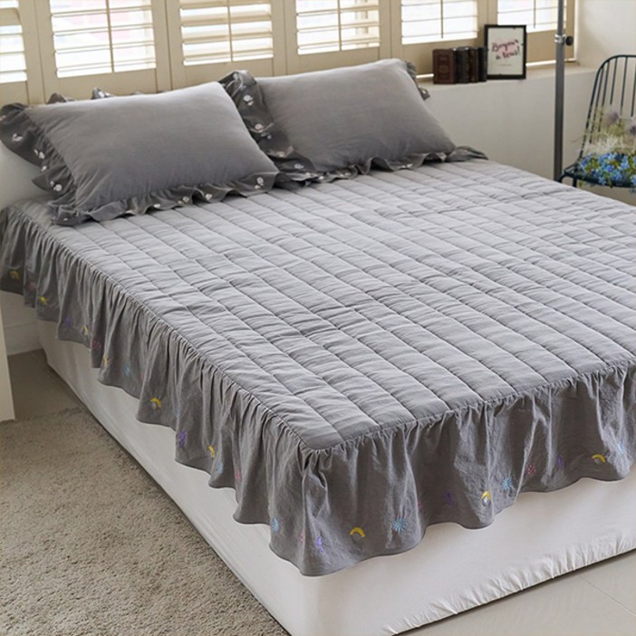 류금숙 여자의정원 광목 워싱 자수침구 차렵이불 숏 매트커버세트