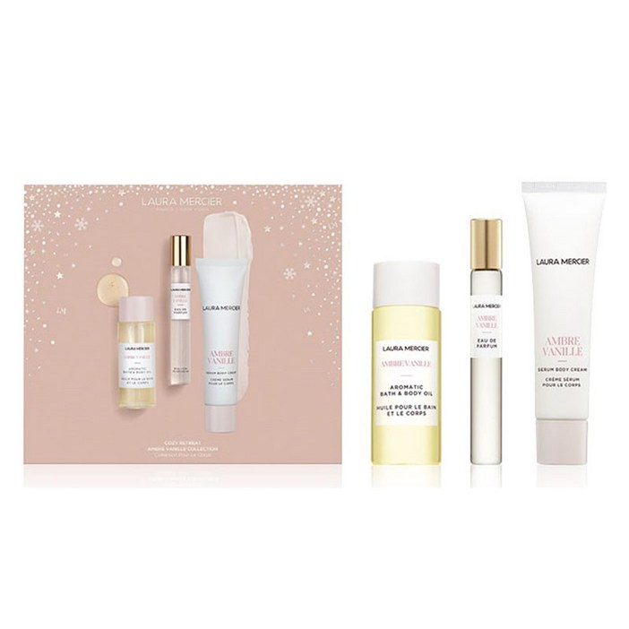 로라메르시에 코지 리트릿 앰버 바닐라 세럼 바디크림 30ml + 아로마틱 배쓰 엔 바디오일 30ml + 오 드 퍼퓸 10ml