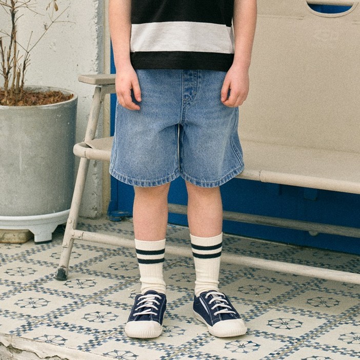 마리떼프랑소와저버 아동용 ENFANT LONG BERMUDA DENIM PANTS