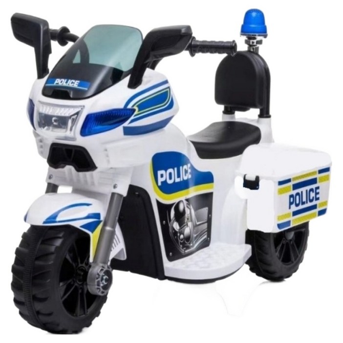 주비에라 아동용 전동 경찰 오토바이, 화이트, 1개