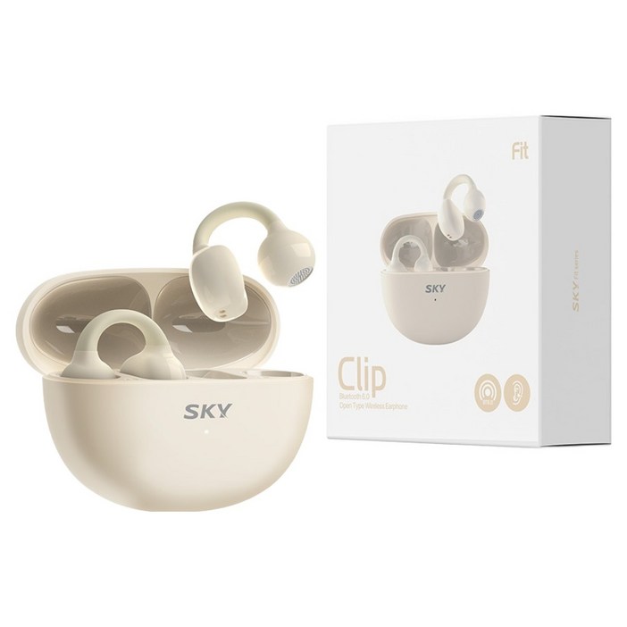 스카이 핏 클립 블루투스 6.0 귀찌 오픈형 무선 이어폰, IM-C1, 베이지