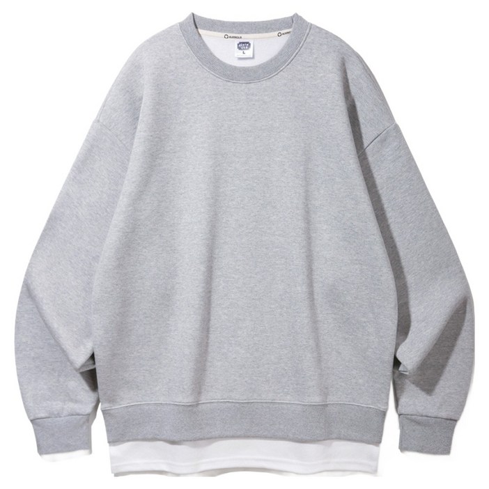 앨빈클로 남녀공용 더블코튼 레이어드 오버핏 맨투맨 MAR884