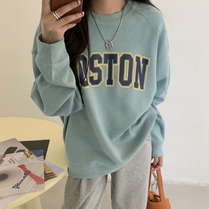 소니오 여성용 보스턴 소프트 맨투맨