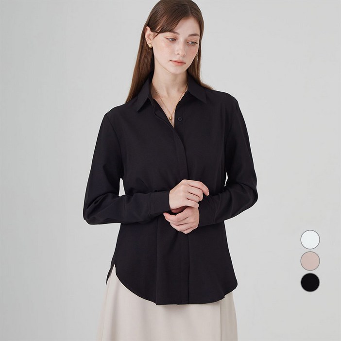 ELLE PARIS 링클프리 히든버튼 셔츠 블라우스