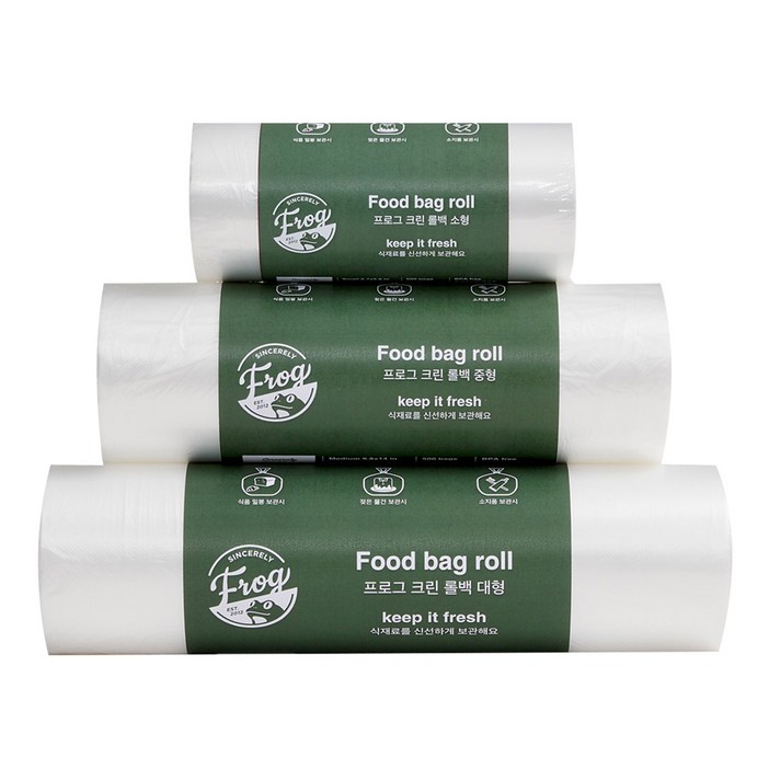 프로그 크린 위생 롤백 소형 17cm x 25cm  중형 25cm x 35cm  대형 30cm x 40cm, 혼합, 1세트