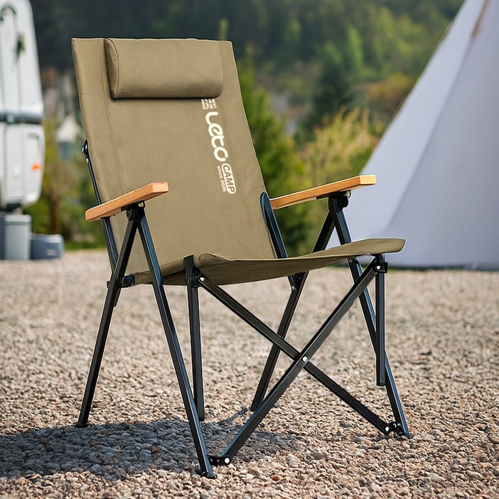 레토 각도조절 릴렉스 접이식 롱 캠핑의자, 브라운, 1개