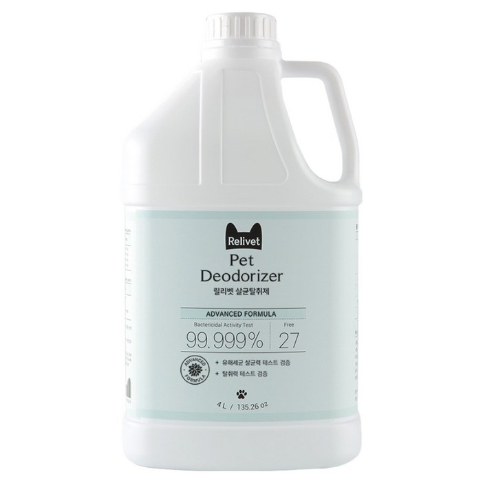 Relivet 살균탈취제, 4L, 1개