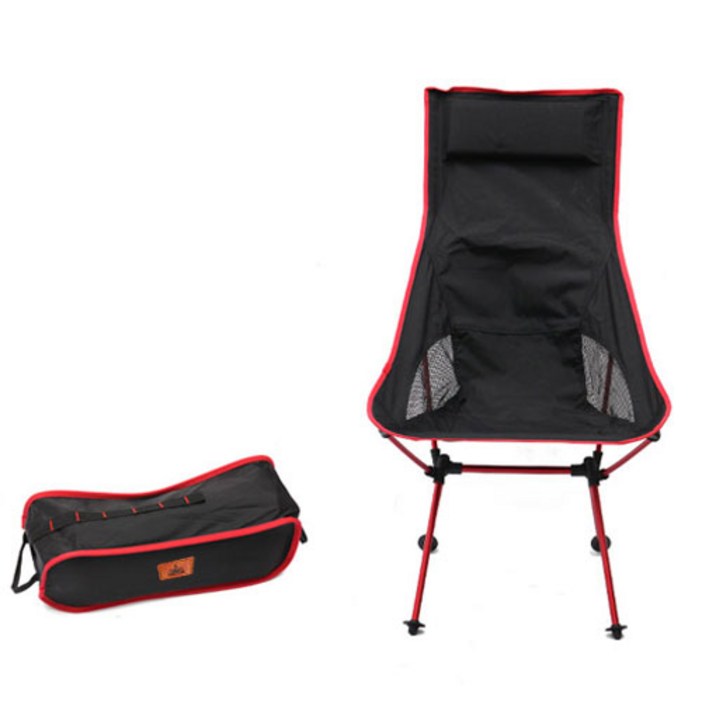 KOOLMAN 초경량 릴렉스체어 접이식 캠핑의자, A형 red, 1개