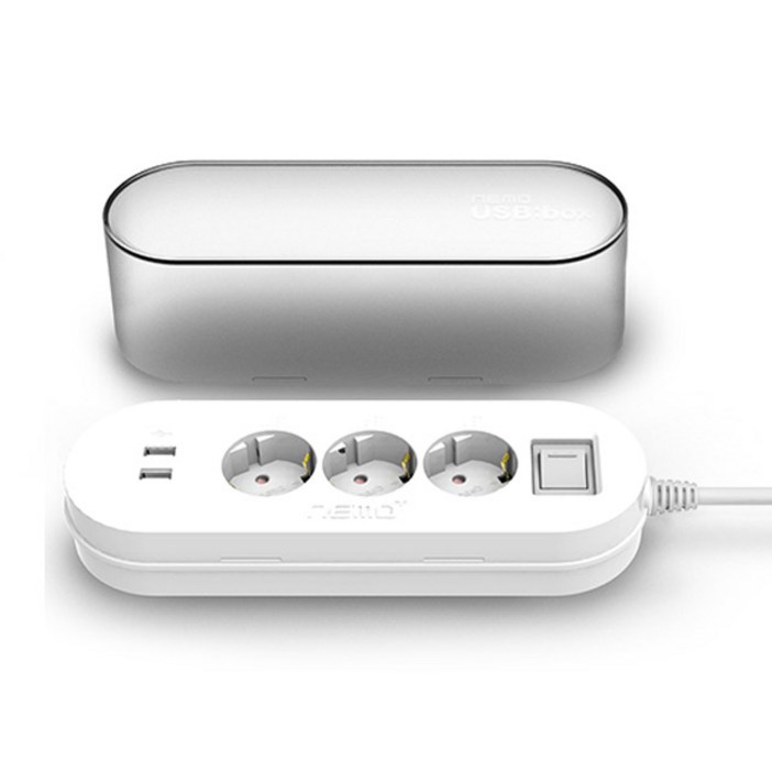 네모탭 네모 플러스 박스 멀티탭 2포트 3구 SYNA3 USB