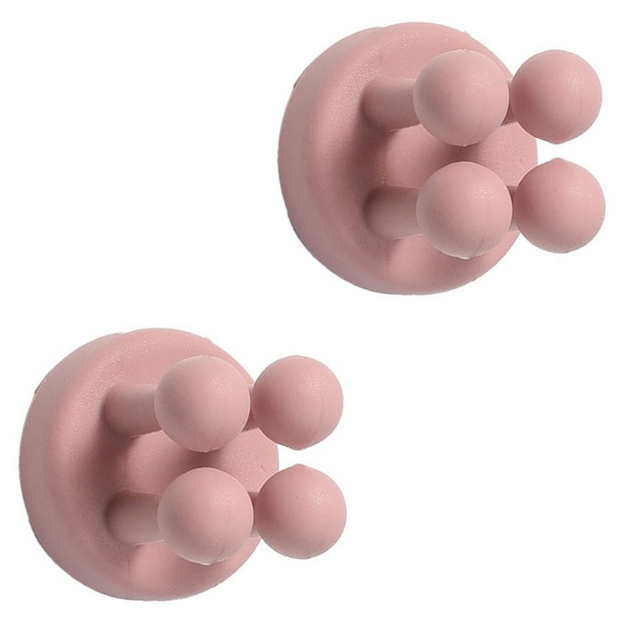 디엔오 칫솔 면도기 걸이 부착식, 연핑크, 2개