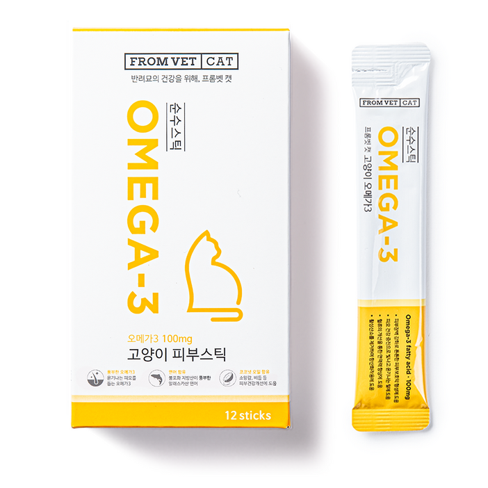 프롬벳 고양이 순수스틱 오메가3 츄르 12g x 12p 프롬벳 고양이 순수스틱 오메가3 츄르 12g x 12p
