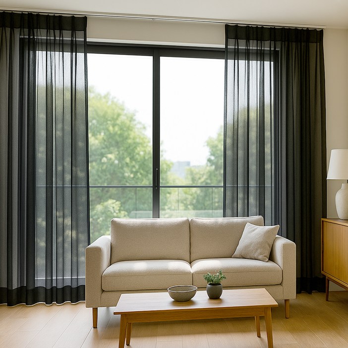 창안애 차르르 쉬폰 나비주름 속지 커튼