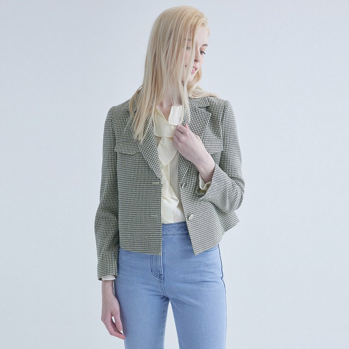 나이스클랍 여성용 크롭 투버튼 자켓 N241MWJ102YE