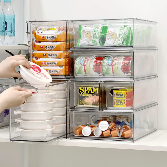 데미무드 아크릴 퓨린 적층식 팬트리 정리함  전용 칸막이 세트, 투명, 1세트