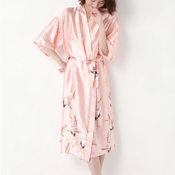 인아트 부드러운 실크 골프 샤워가운 롱 3XL