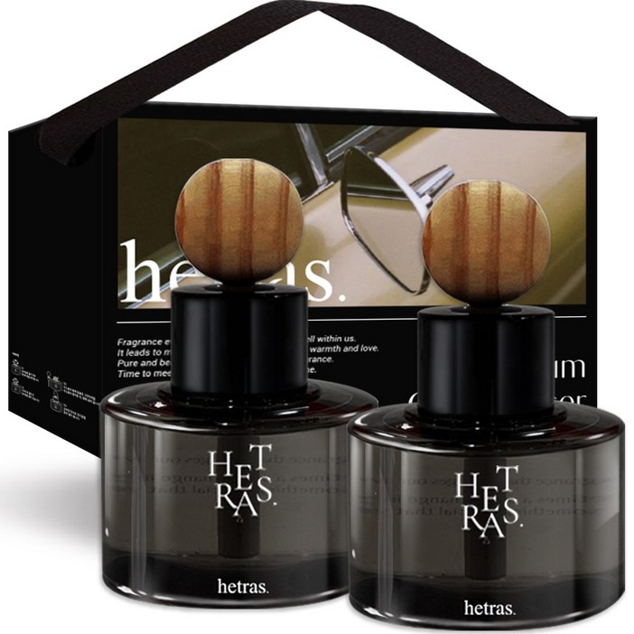 헤트라스 차량용 디퓨저 60ml x 2p 리본끈 선물세트, 플라워샵향, 1세트