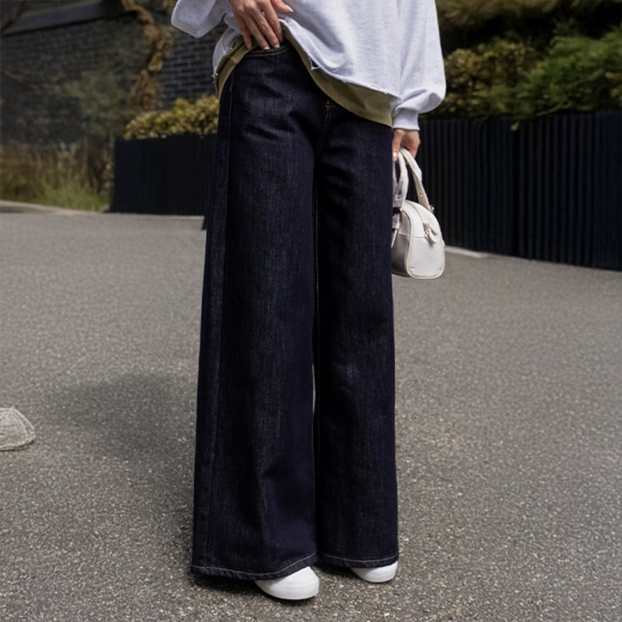 시크폭스 여성용 소니안 생지 와이드 데님 팬츠 53DP809