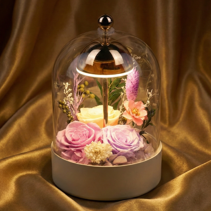 파블라 LED무드등 무선조명 수면등 꽃무드등, 라이트퍼플