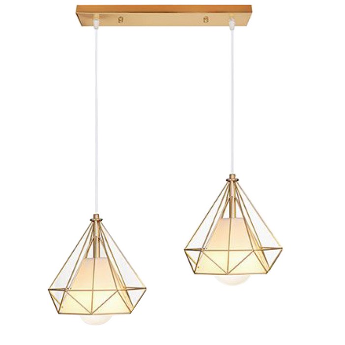 라인조명 로즈다이아2등 펜던트 LED 12w 볼램프 2개 이벤트증정 3가지색상 블랙 로즈골드 골드 다이아2등 다이아식탁등 다이아팬던트 led식탁2등 led식탁조명등2등 다이아, 골드전구색 노란빛램프2개이벤트참여시