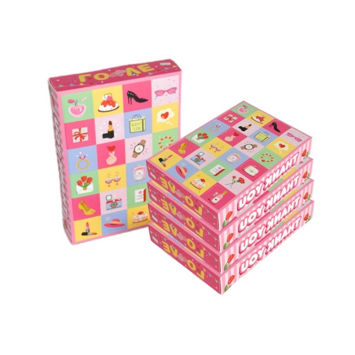 크리스마스 어드벤트 캘린더 만들기 빈박스 랜덤상자 diy 디데이 달력 선물상자 2026 2025, 5개, 핑크 빈박스