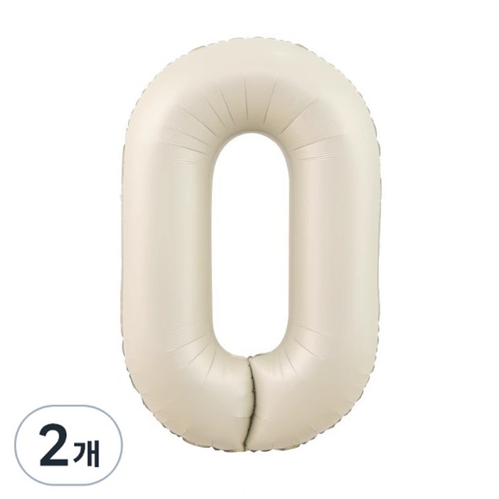 에스엠파티 2개입 100cm 대형 숫자풍선 0, 1개, 크림2개입