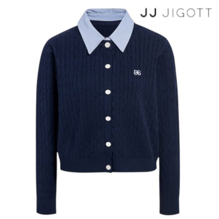 백화점 발송 JJ지고트 26년 신상 여성 시그니처 카라 가디건 데일리 일상 출퇴근 등하교 봄 가을 필수템