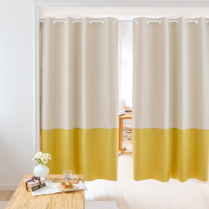 까르데코 디어 투톤 3중직 아이방 암막커튼 2장