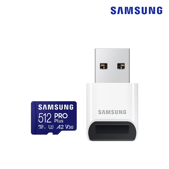 삼성전자 공식인증 정품 마이크로SD카드 PRO PLUS 512GB리더기 MBMD512SBWW, 512GB, 1개