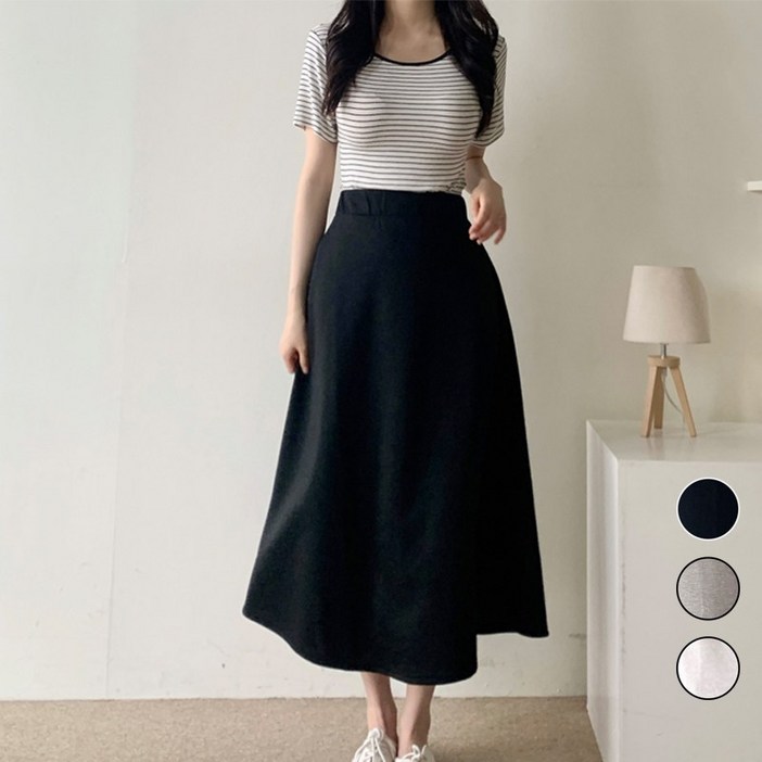 마이보조개 여성 A라인 트레이닝 밴딩 플레어 롱 스커트 마이보조개 여성 A라인 트레이닝 밴딩 플레어 롱 스커트