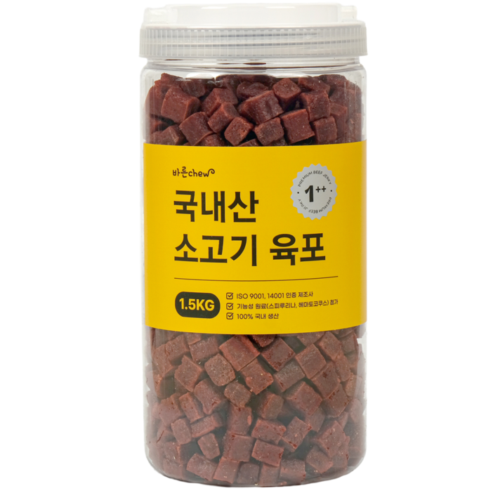 바른츄 강아지 간식 소고기 육포 1.5kg, 1개, 1.5kg, 소고기