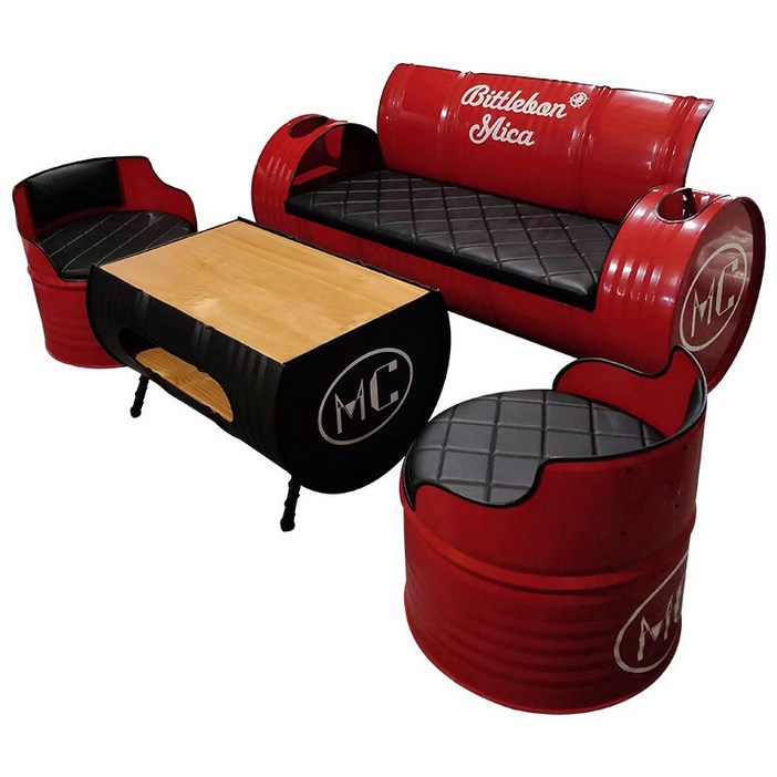 레트로테이블 빈티지 카페 드럼통 깡통 업소용 철제 식탁 탁자