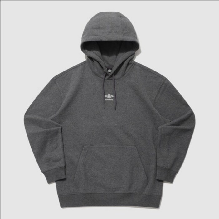 엄브로 에센셜 기모 스몰로고 후드 티셔츠  DARK MELANGE UQ423CHDO1