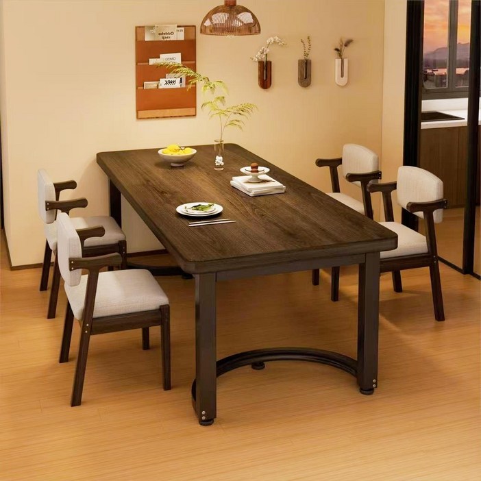 BYOU 레트로 스타일 4~6인용 가정용 레스토랑 겸용 식탁 다기능 책상 & 컴퓨터 책상 1000 1200 1400