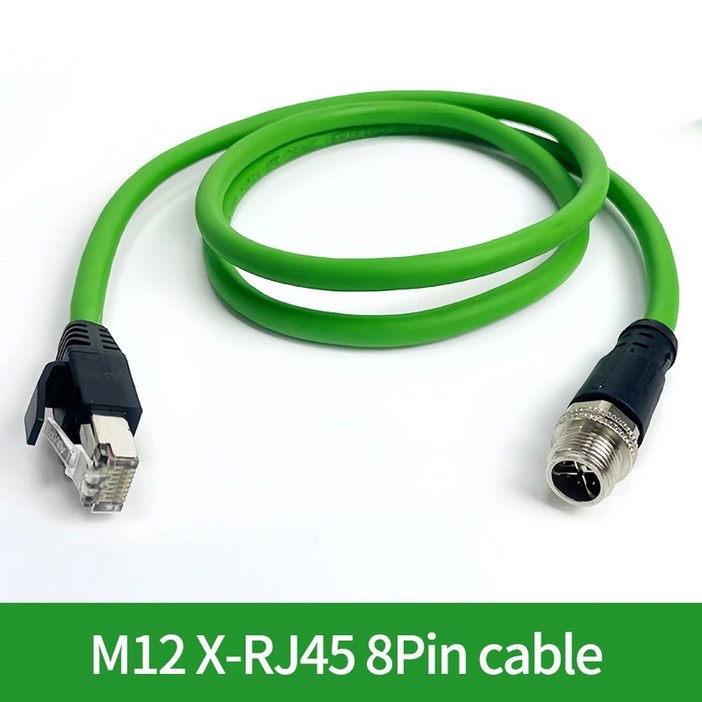 인코딩된 전송 데이터 X형 이더넷 네트워크 RJ45 기가비트 코딩 남성 8PIN 8P 케이블 산업용 M12 라인 커넥터 와이어