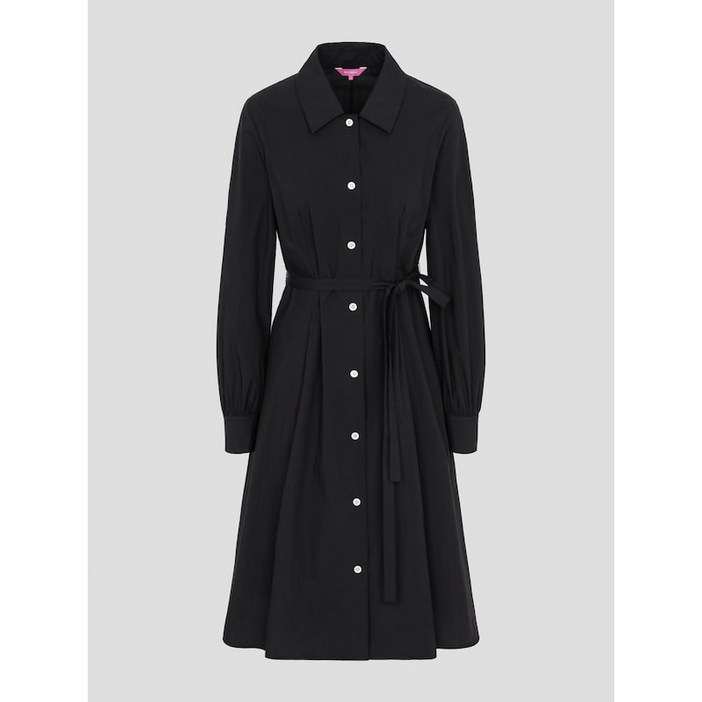 정품 빈폴 여성 원피스 B. my 볼륨 소매 미디엄 기장 블랙 데일리룩